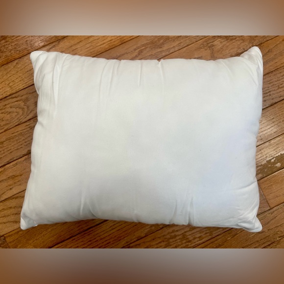 Embroidered Navy on White Decorative Throw Pillow 16”x12” accent pillow - Picture 3 of 3